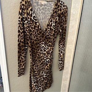 Michael Kors Ladies Size 8 Stretchy Comfy Animal Print Body Con Dress